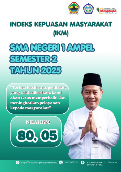 NILAI IKM SEMESTER 2 TAHUN 2025 SMAN 1 AMPEL